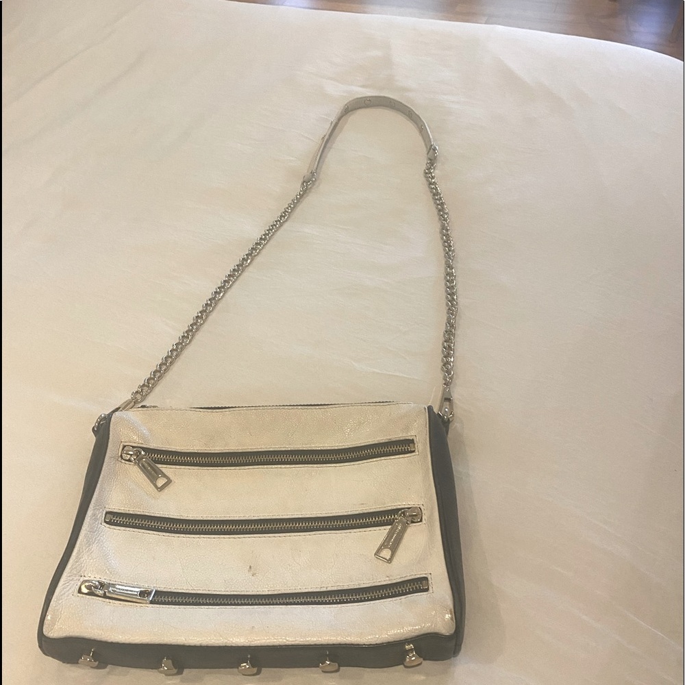 Rebecca Minkoff Black white gold accents  purse
